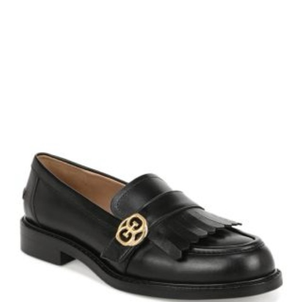 Sam Edelman Black Loafers with Gold Accent